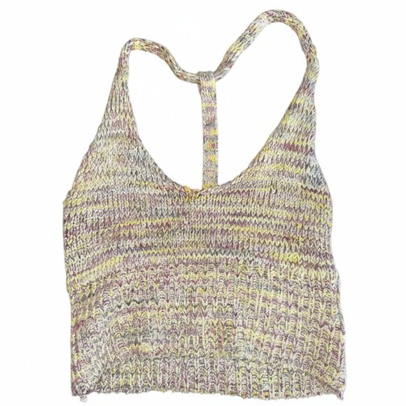 Ecote Hand-Knit Multicolor Racerback Crop Top - Picture 1 of 4